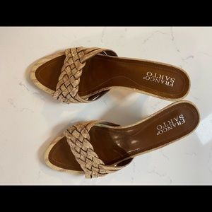 Franco Sarto snake skin kitten heel sandals
